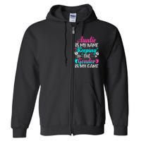 Gender Reveal Auntie Design For A Keeper Of The Gender Aunt Full Zip Hoodie