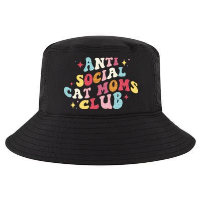 Groovy Retro Anti Social Cat Moms Club Mothers Day Cool Comfort Performance Bucket Hat