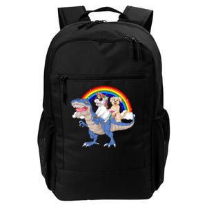 Golden Retriver And Unicorn Riding Dinosaur Daily Commute Backpack