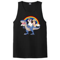 Golden Retriver And Unicorn Riding Dinosaur PosiCharge Competitor Tank