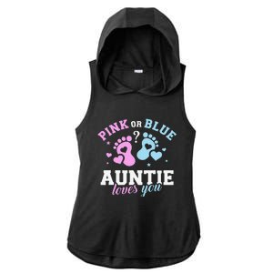 Gender reveal auntie aunt Ladies PosiCharge Tri-Blend Wicking Draft Hoodie Tank