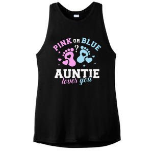 Gender reveal auntie aunt Ladies PosiCharge Tri-Blend Wicking Tank