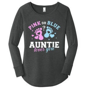 Gender reveal auntie aunt Women's Perfect Tri Tunic Long Sleeve Shirt