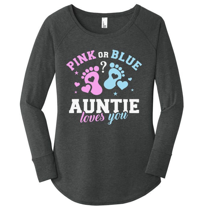 Gender reveal auntie aunt Women's Perfect Tri Tunic Long Sleeve Shirt