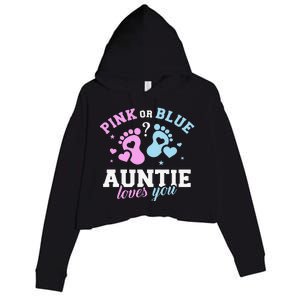 Gender reveal auntie aunt Crop Fleece Hoodie