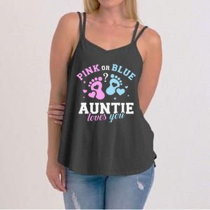 Gender reveal auntie aunt Women's Strappy Tank