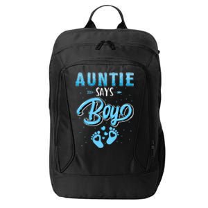 Gender Reveal Auntie Says Boy Baby Matching Family Set City Backpack