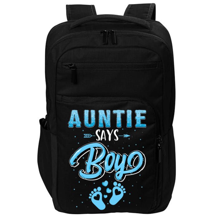 Gender Reveal Auntie Says Boy Baby Matching Family Set Impact Tech Backpack