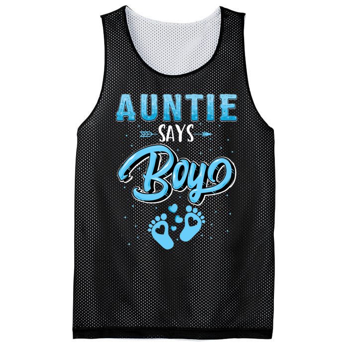 Gender Reveal Auntie Says Boy Baby Matching Family Set Mesh Reversible Basketball Jersey Tank