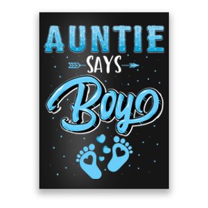 Gender Reveal Auntie Says Boy Baby Matching Family Set Poster