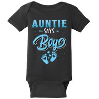 Gender Reveal Auntie Says Boy Baby Matching Family Set Baby Bodysuit