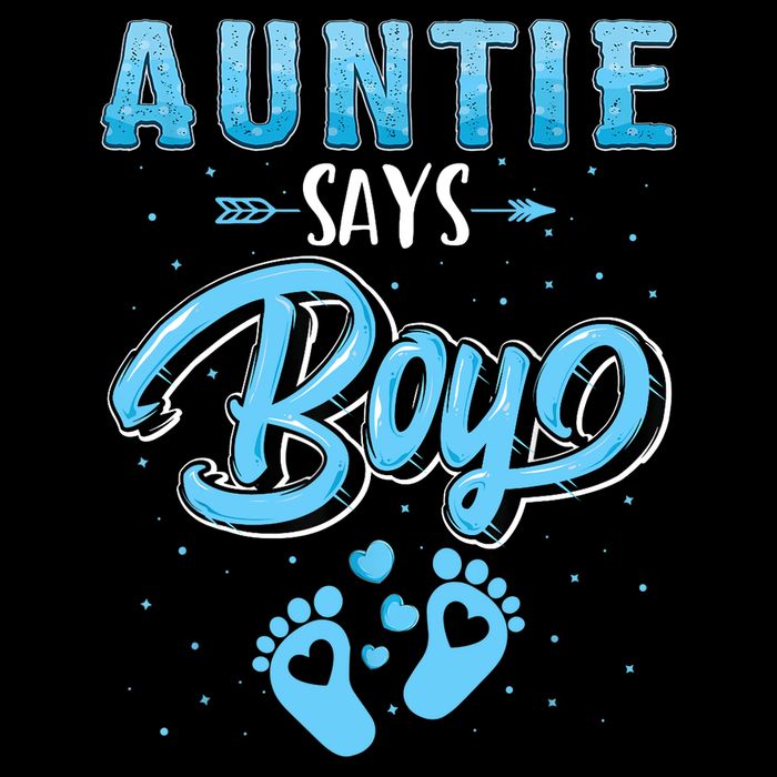 Gender Reveal Auntie Says Boy Baby Matching Family Set Women's Crop Top Tee