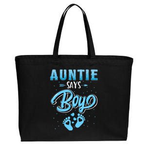 Gender Reveal Auntie Says Boy Baby Matching Family Set Cotton Canvas Jumbo Tote