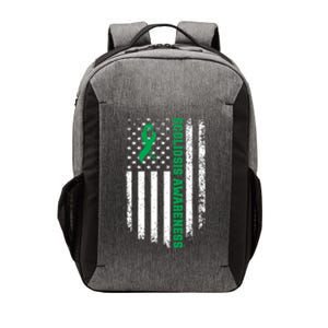 Green Ribbon American Flag Scoliosis Awareness Gift Vector Backpack