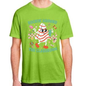 Groovy Rocking Around Classroom Teacher Christmas Tree Cake Adult ChromaSoft Performance T-Shirt