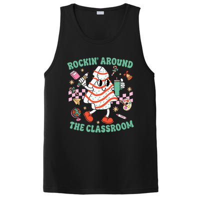 Groovy Rocking Around Classroom Teacher Christmas Tree Cake PosiCharge Competitor Tank