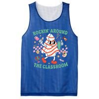 Groovy Rocking Around Classroom Teacher Christmas Tree Cake Mesh Reversible Basketball Jersey Tank