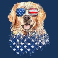 Golden Retriever American USA Flag Retro 4th Of July Cooling Performance Crew T-Shirt