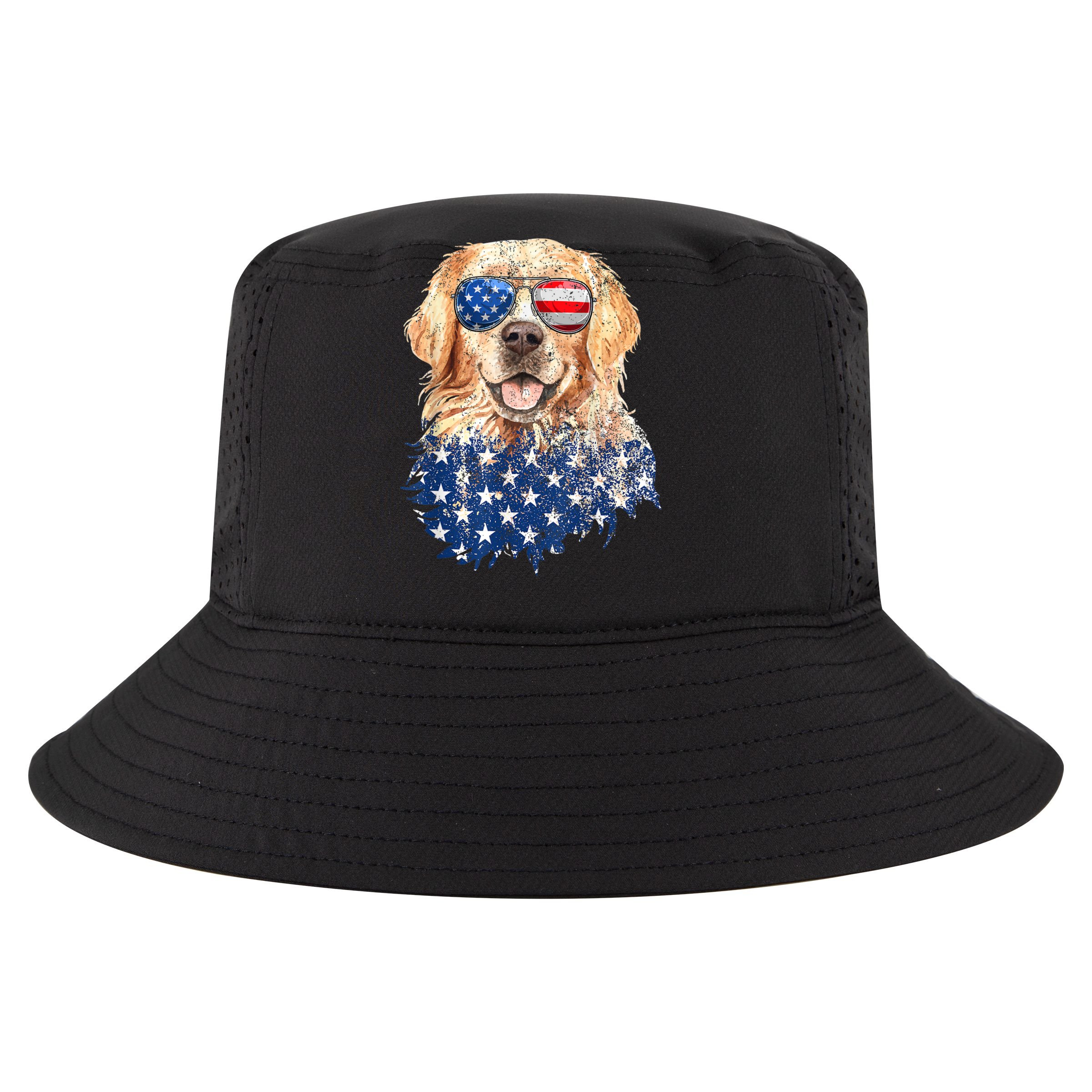 Golden Retriever American USA Flag Retro 4th Of July Apron
