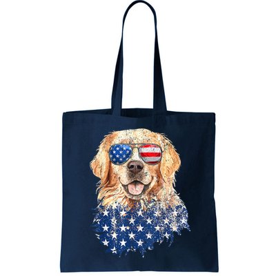 Golden Retriever American USA Flag Retro 4th Of July Bag