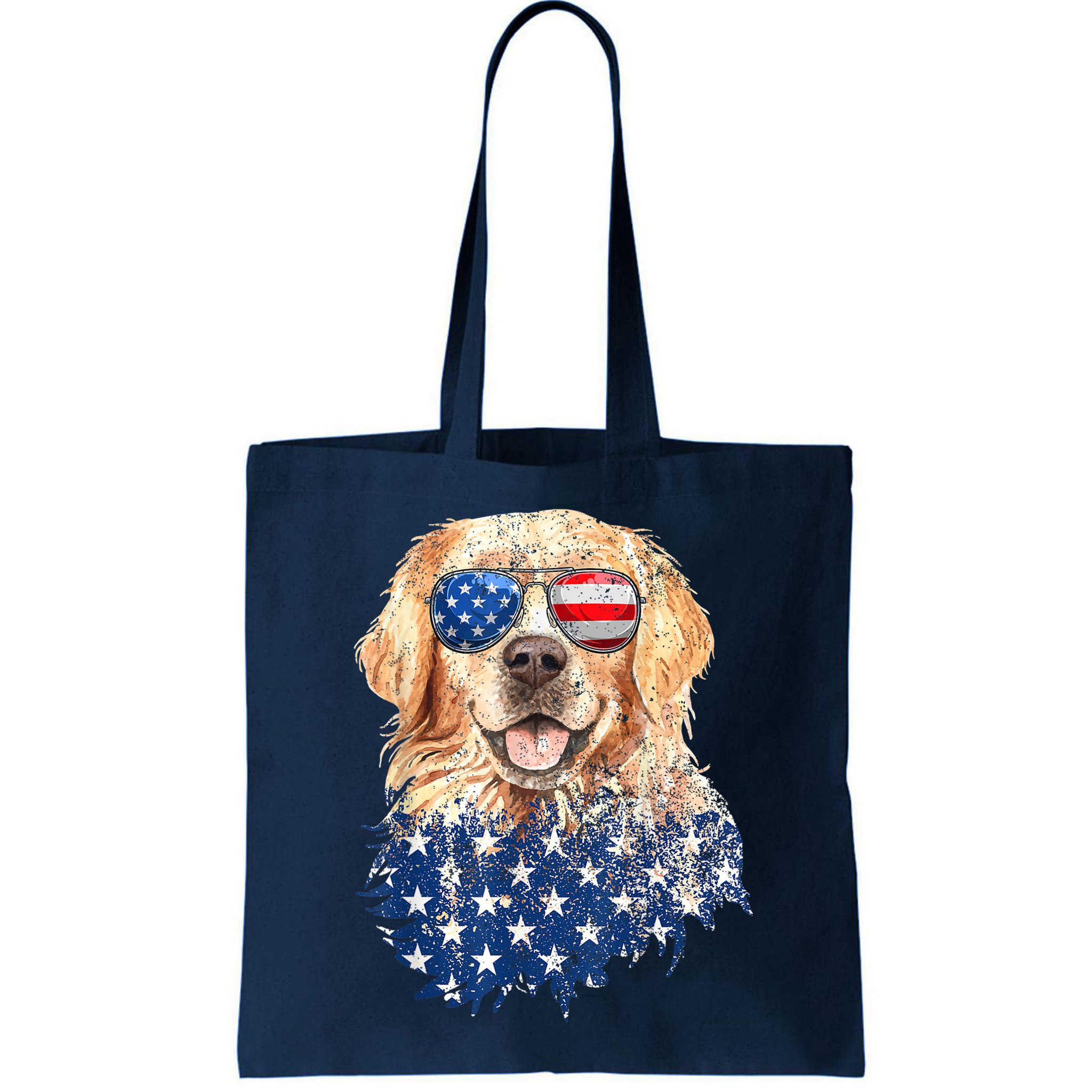 Golden Retriever American USA Flag Retro 4th Of July Bag