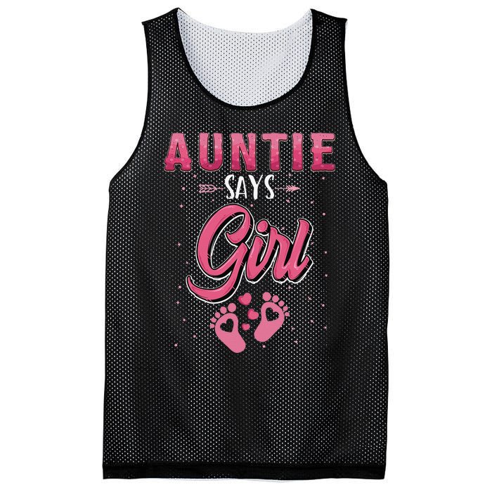 Gender reveal Auntie says baby matching family set Mesh Reversible Basketball Jersey Tank