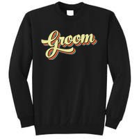 Groom Retro Art Baseball Font Vintage Tall Sweatshirt