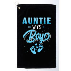 Gender Reveal Auntie Says Boy Baby Matching Family Set Platinum Collection Golf Towel