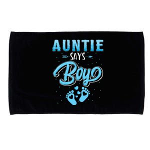 Gender Reveal Auntie Says Boy Baby Matching Family Set Microfiber Hand Towel