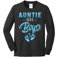 Gender Reveal Auntie Says Boy Baby Matching Family Set Kids Long Sleeve Shirt