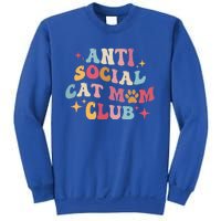 Groovy Retro Anti Social Cat Moms Club MotherS Day Cute Gift Sweatshirt