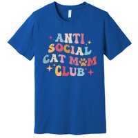 Groovy Retro Anti Social Cat Moms Club MotherS Day Cute Gift Premium T-Shirt