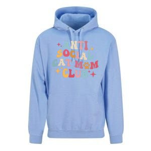 Groovy Retro Anti Social Cat Moms Club MotherS Day Cute Gift Unisex Surf Hoodie