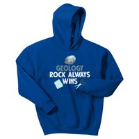 Geology Rock Always Wins Gift Old Rock Day Gift Geologist Science Gift Kids Hoodie