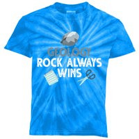 Geology Rock Always Wins Gift Old Rock Day Gift Geologist Science Gift Kids Tie-Dye T-Shirt