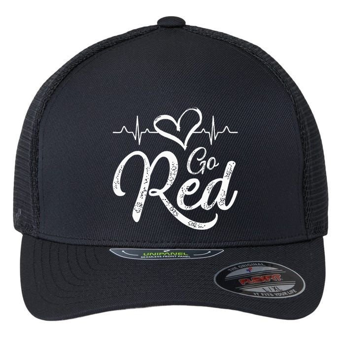 Go Red American Heart Health Month Awareness In February Flexfit Unipanel Trucker Cap