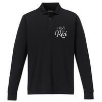 Go Red American Heart Health Month Awareness In February Performance Long Sleeve Polo