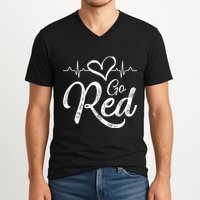 Go Red American Heart Health Month Awareness In February V-Neck T-Shirt