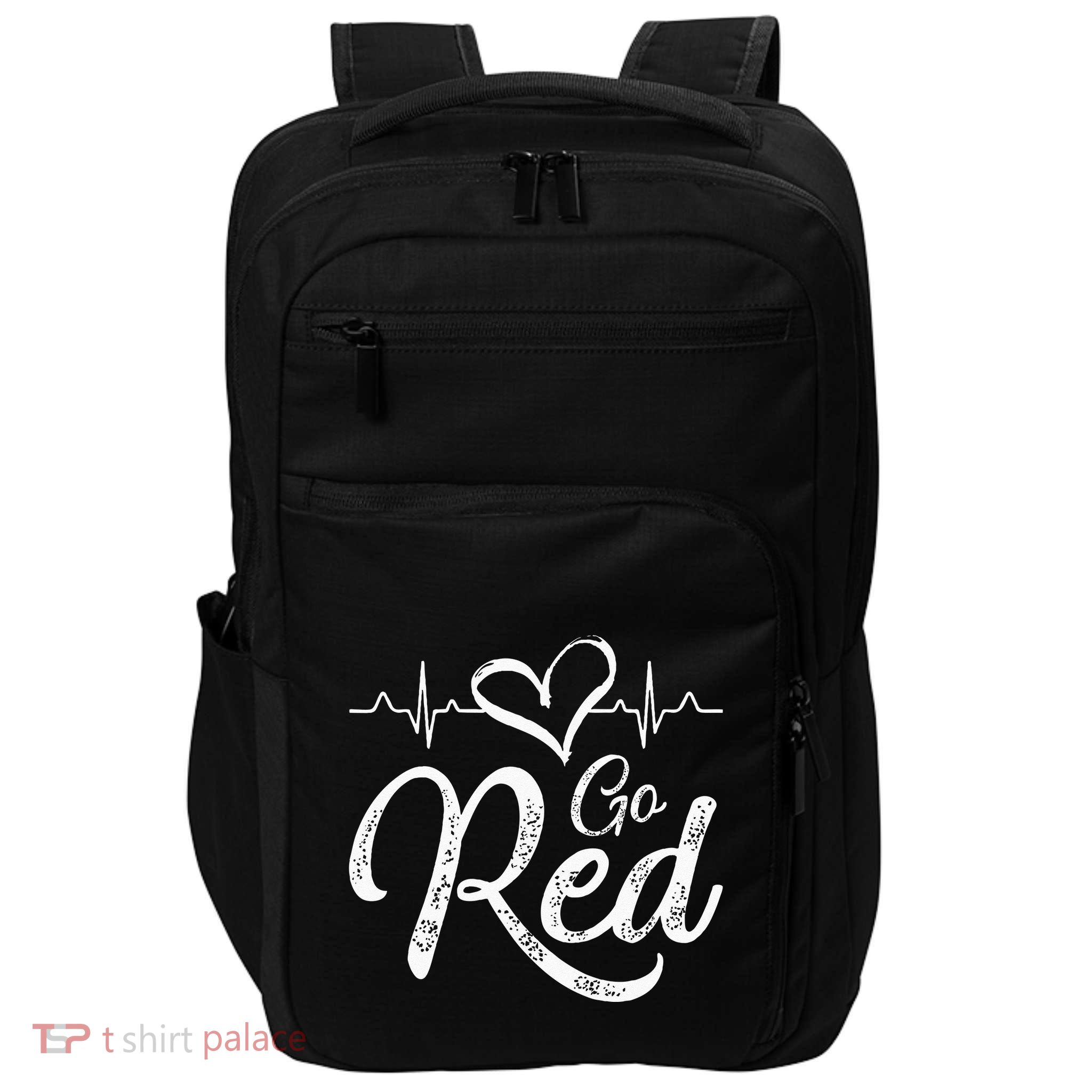 Go Red American Heart Health Month Awareness In February Impact Tech Backpack