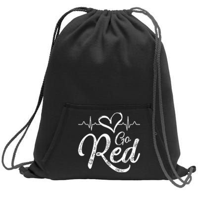 Go Red American Heart Health Month Awareness In February Sweatshirt Cinch Pack Bag