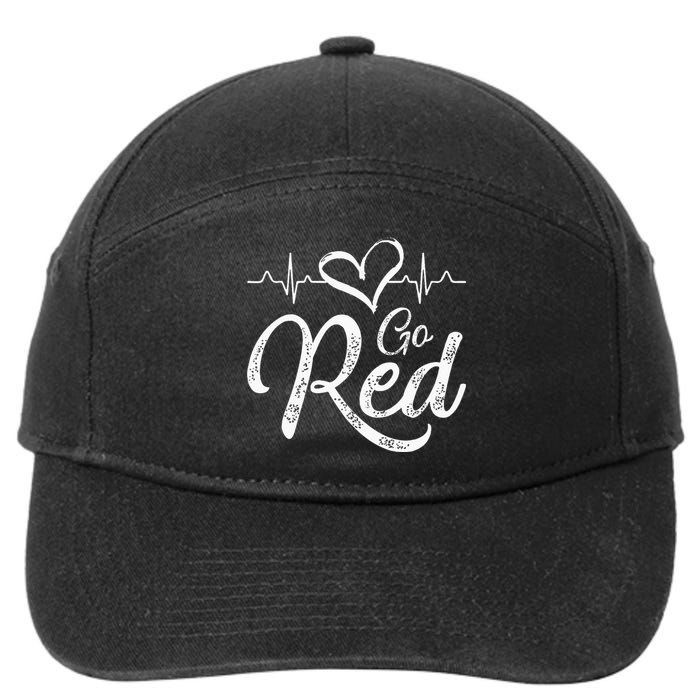 Go Red American Heart Health Month Awareness In February 7-Panel Snapback Hat