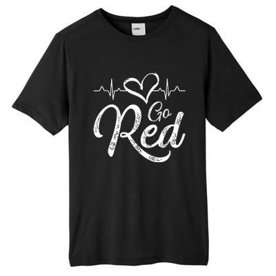 Go Red American Heart Health Month Awareness In February Tall Fusion ChromaSoft Performance T-Shirt