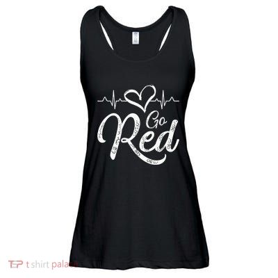 Go Red American Heart Health Month Awareness In February Ladies Essential Flowy Tank