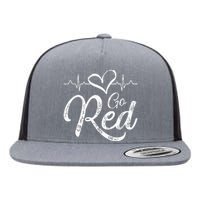 Go Red American Heart Health Month Awareness In February Flat Bill Trucker Hat