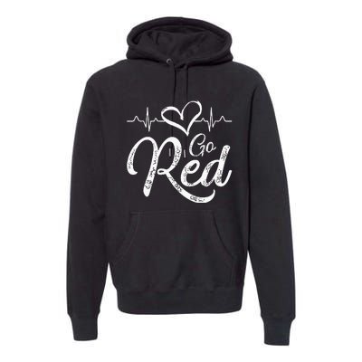 Go Red American Heart Health Month Awareness In February Premium Hoodie