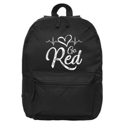 Go Red American Heart Health Month Awareness In February 16 in Basic Backpack