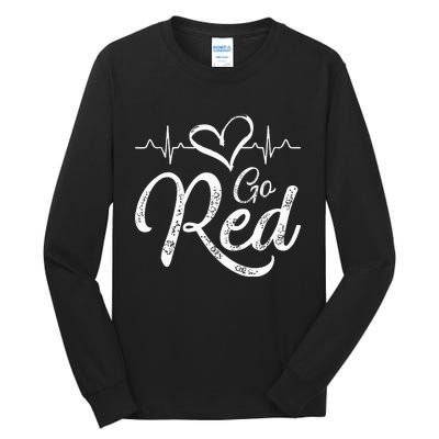 Go Red American Heart Health Month Awareness In February Tall Long Sleeve T-Shirt