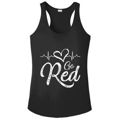 Go Red American Heart Health Month Awareness In February Ladies PosiCharge Competitor Racerback Tank