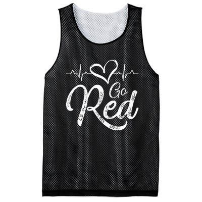 Go Red American Heart Health Month Awareness In February Mesh Reversible Basketball Jersey Tank