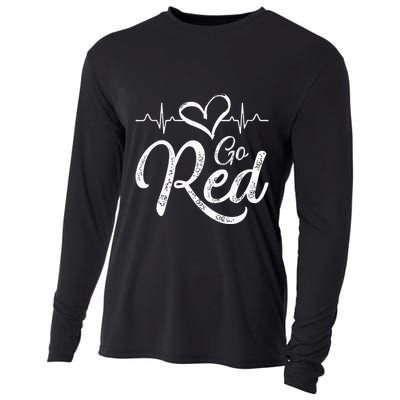 Go Red American Heart Health Month Awareness In February Cooling Performance Long Sleeve Crew